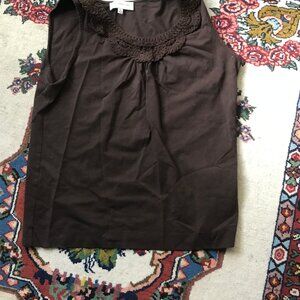 Jones New York sp Women's Pullover Tank Top Sleeveless Cotton Brown Size xl